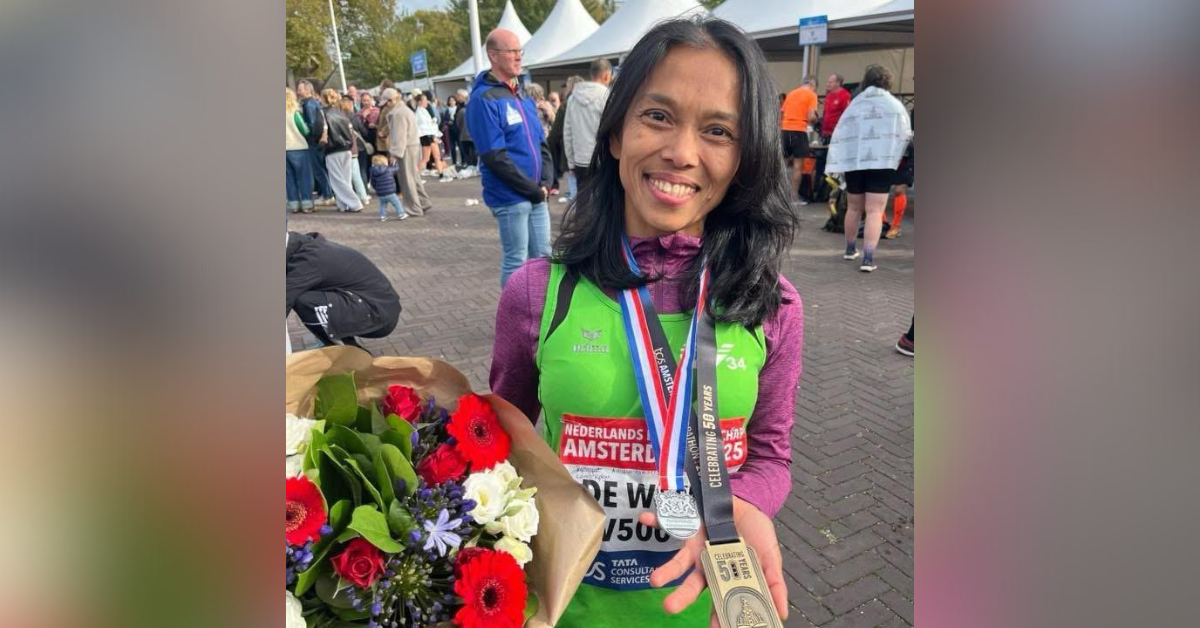 Филиппинско-нидерландская спортсменка Рэйчел де Верд завоевала второе место на Амстердамском марафоне
